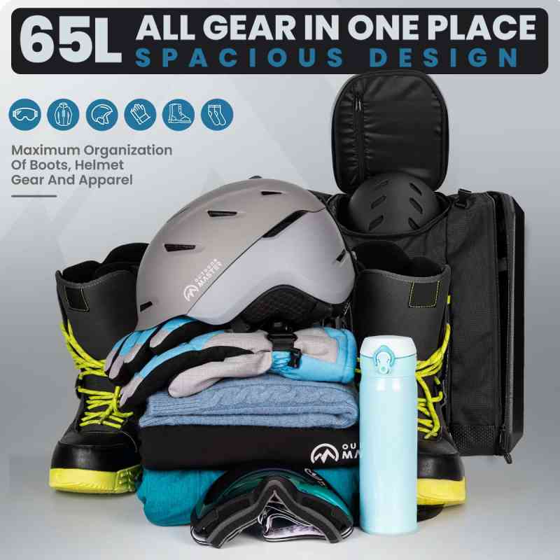 65L Hard Case Ski Boots Bag