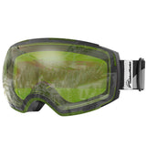 green snow goggles